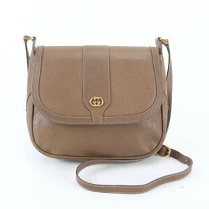 Gucci Leather Shoulder Bag Crossbody Brown